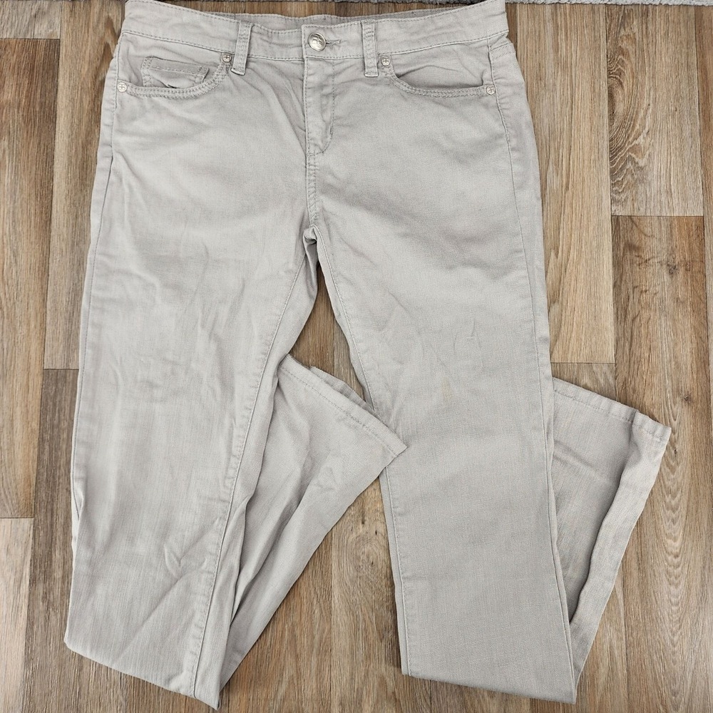 BCBGMAXAZRIA Women's Size 30 Limestone Gray Light Wash Mid‎ Rise Skinny Jeans